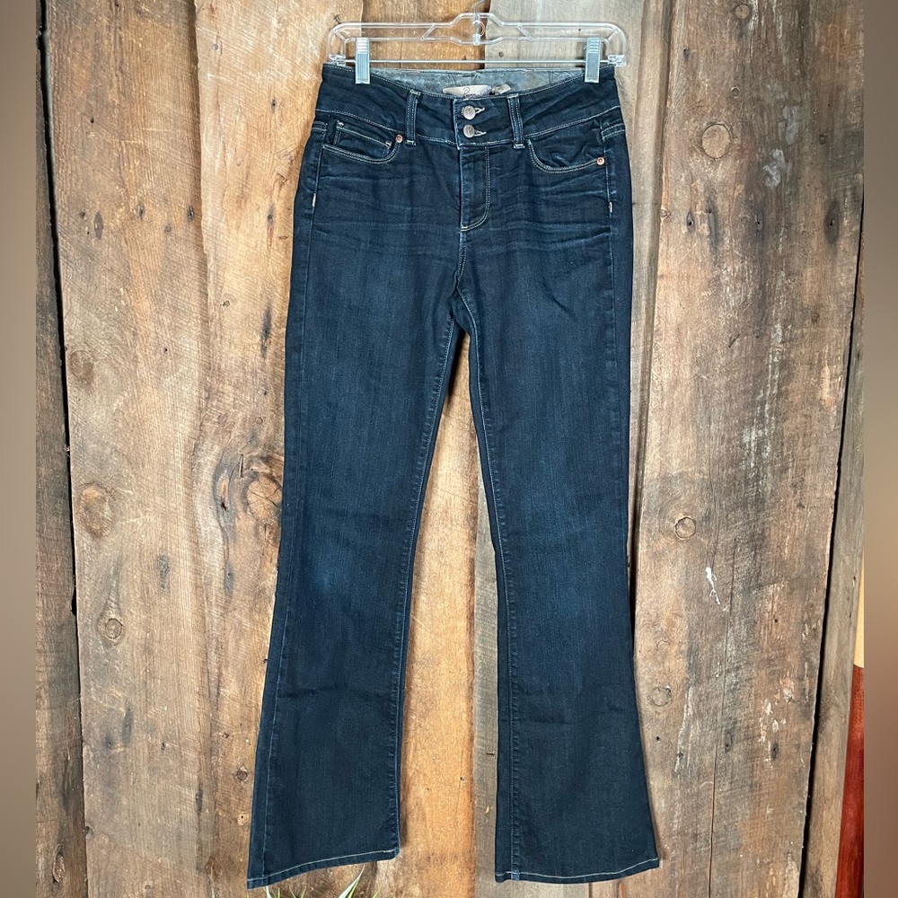 Paige Hidden Hills Flare Bootcut Dark Wash Jeans - Size 27 - Picture 3 of 13